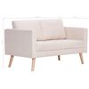 vidaXL 2-Seater Sofa Fabric Cream