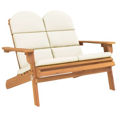 vidaXL Adirondack Garden Bench with Cushions 126 cm Solid Wood Acacia