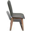Oak Indoor Fabric Dining Chair Set 4 pcs Dark Grey