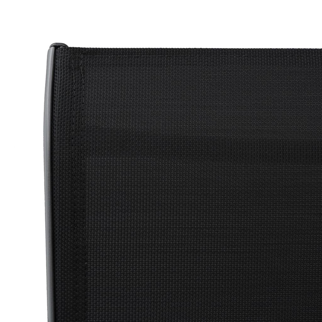 vidaXL Garden Bar Chairs 2 pcs Black Textilene