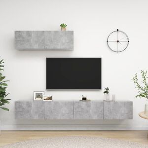 vidaXL 3 Piece TV Cabinet Set Concrete Grey Engineered Wood