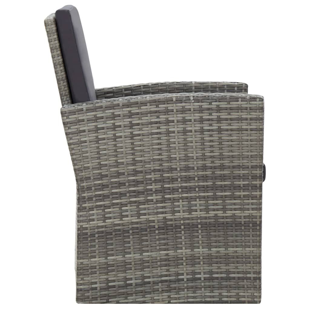 vidaXL 4 Piece Garden Lounge Set with Cushions Poly Rattan Grey