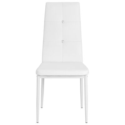 vidaXL Dining Chairs 6 pcs White Faux Leather