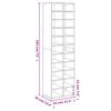 vidaXL Shoe Cabinet White 54x34x183 cm Engineered Wood