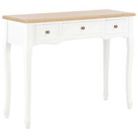 vidaXL Dressing Console Table with 3 Drawers White, white and brown vidaXL Dressing Console Table with 3 Drawers White