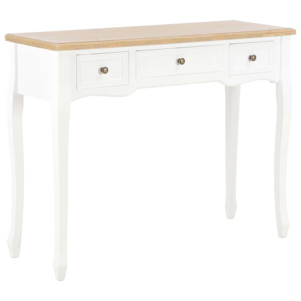 vidaXL Dressing Console Table with 3 Drawers White