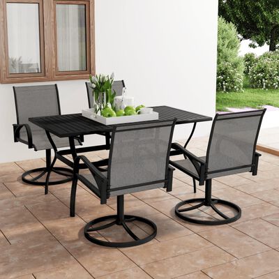 vidaXL 5 Piece Garden Dining Set Textilene and Steel,  vidaXL 5 Piece Garden Dining Set Textilene and Steel