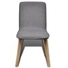 Oak Indoor Fabric Dining Chair Set 6 pcs Dark Grey