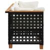 vidaXL Garden Sofa with Cushions 3-Seater Black Poly Rattan