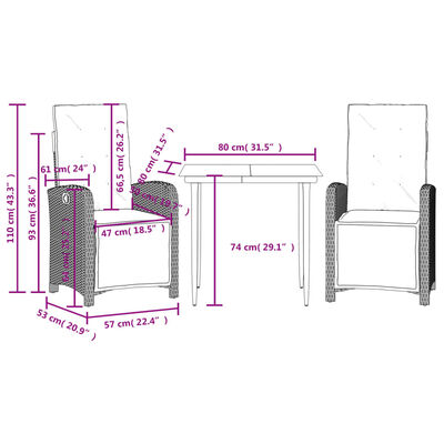 vidaXL 5 Piece Garden Dining Set with Cushions Grey Poly Rattan,  vidaXL 5 Piece Garden Dining Set with Cushions Grey Poly Rattan