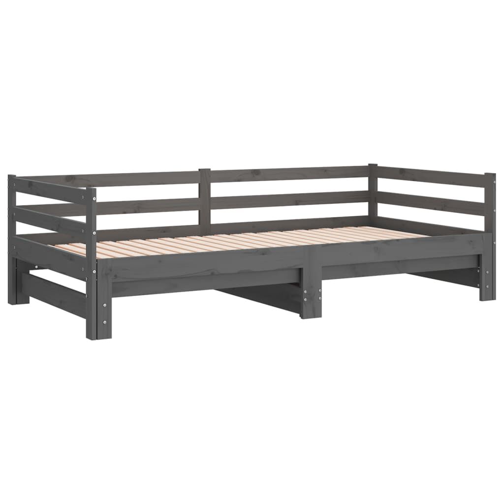 vidaXL Pull-out Day Bed without Mattress Grey 2x(90x200)cm
