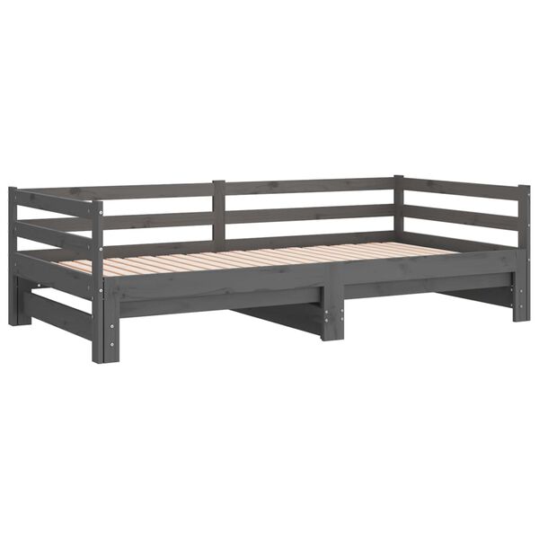 vidaXL Pull-out Day Bed without Mattress Grey 2x(90x200)cm