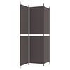 vidaXL 3-Panel Room Divider Brown 150x200 cm Fabric