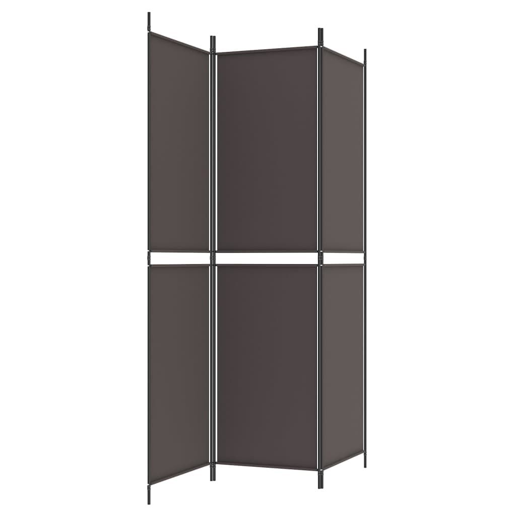 vidaXL 3-Panel Room Divider Brown 150x200 cm Fabric
