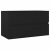 vidaXL 2 Piece Bathroom Furniture Set Black Engineered Wood