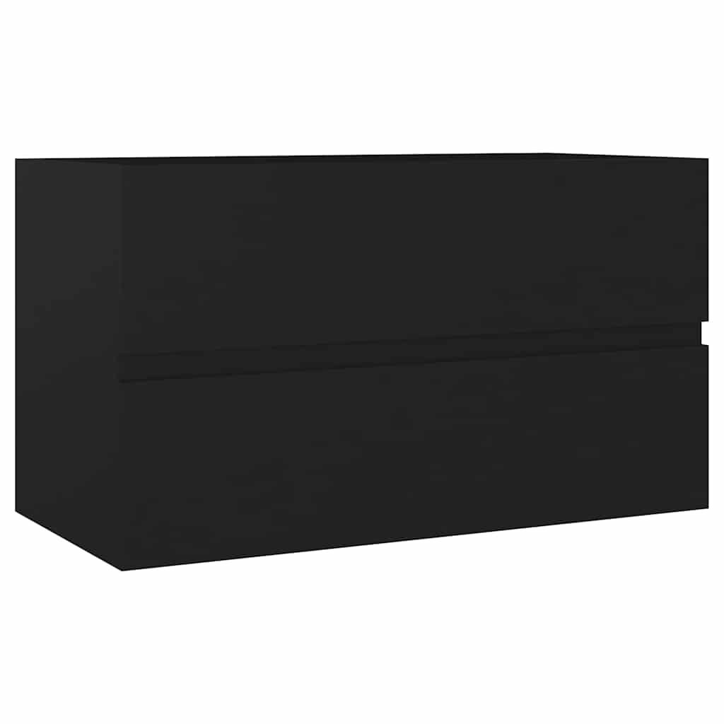vidaXL 2 Piece Bathroom Furniture Set Black Engineered Wood