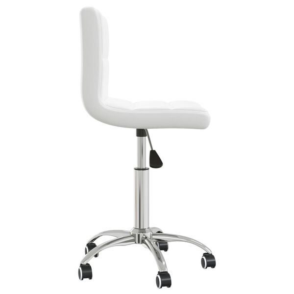 vidaXL Swivel Dining Chair White Faux Leather