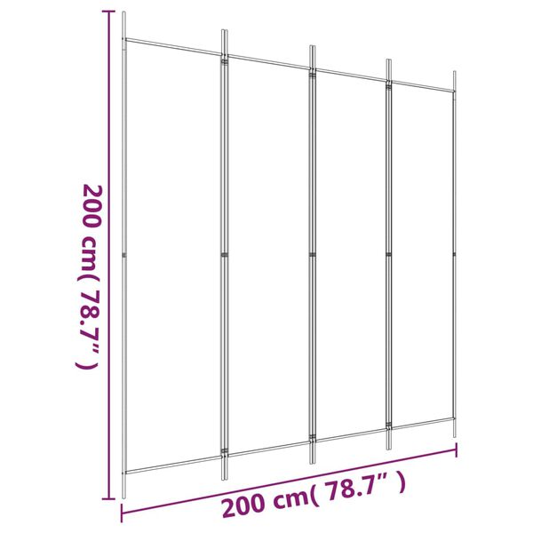 vidaXL 4-Panel Room Divider Anthracite 200x200 cm Fabric