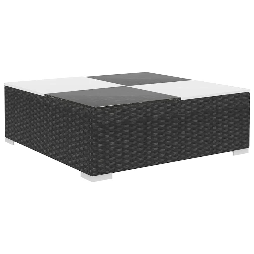 vidaXL 8 Piece Garden Lounge Set with Cushions Poly Rattan Black