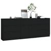 vidaXL 3 Piece Sideboards Black Engineered Wood