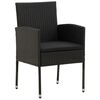 vidaXL 9 Piece Garden Dining Set Poly Rattan Black