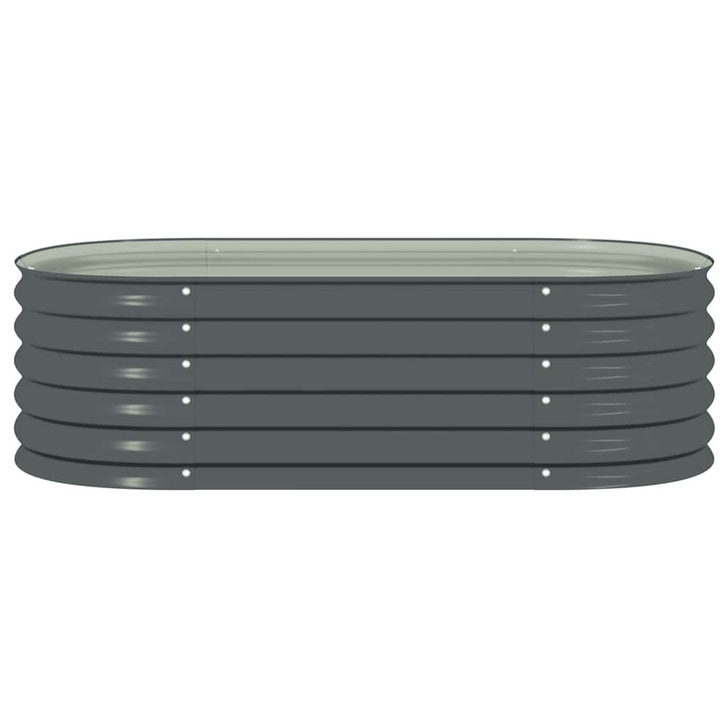vidaXL Garden Raised Bed 160x80x44 cm Galvanised Steel Grey