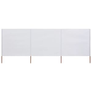 vidaXL 3-panel Wind Screen Fabric 400x160 cm Sand White