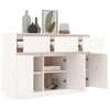 vidaXL Sideboard White 110x34x75 cm Solid Wood Pine