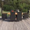 vidaXL 7 Piece Garden Dining Set Poly Rattan Black