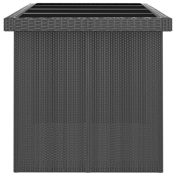 vidaXL 7 Piece Outdoor Dining Set with Cushions Poly Rattan Black