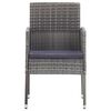 vidaXL 7 Piece Garden Dining Set Poly Rattan Anthracite & Grey