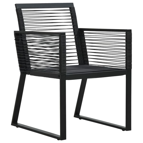vidaXL Garden Chairs 4 pcs Rope Rattan Black