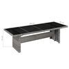 vidaXL Garden Table 240x90x74 cm Poly Rattan and Glass