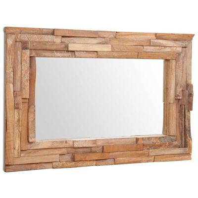 vidaXL Decorative Mirror Teak 90x60 cm Rectangular,  vidaXL Decorative Mirror Teak 90x60 cm Rectangular