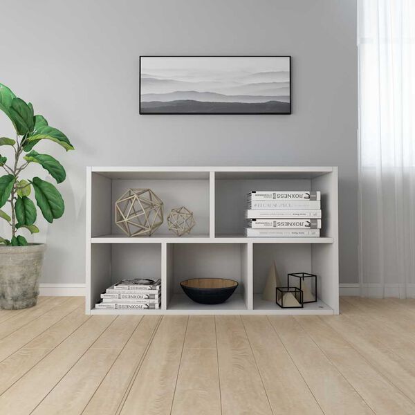 vidaXL Book Cabinet/Sideboard White 50x25x80 cm Engineered Wood