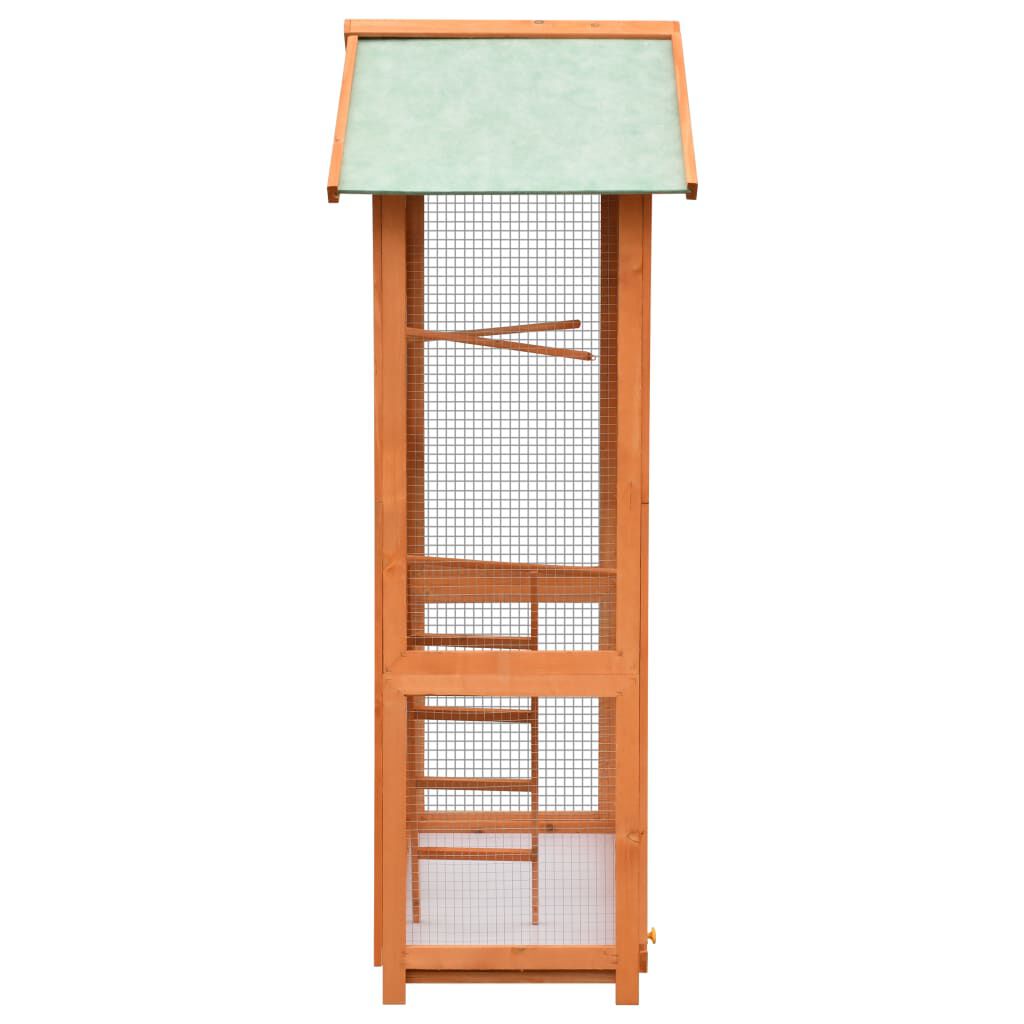 vidaXL Bird Cage Solid Pine & Fir Wood 125.5x59.5x164 cm