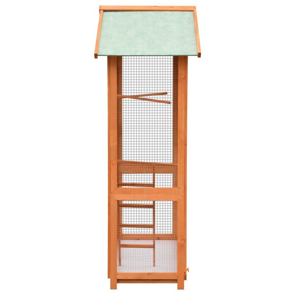 vidaXL Bird Cage Solid Pine & Fir Wood 125.5x59.5x164 cm