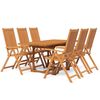 vidaXL 7 Piece Garden Dining Set Solid Wood Acacia 120-170 cm