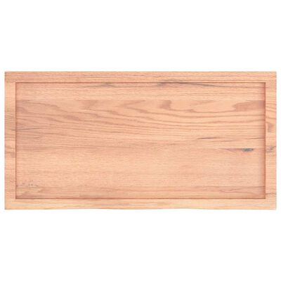 vidaXL Wall Shelf Light Brown 100x50x(2-4) cm Treated Solid Wood Oak, light brown vidaXL Wall Shelf Light Brown 100x50x(2-4) cm Treated Solid Wood Oak