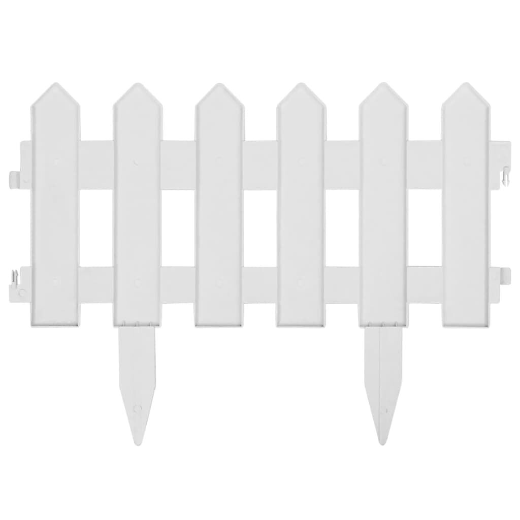 vidaXL Lawn Edgings 25 pcs White 10 m PP