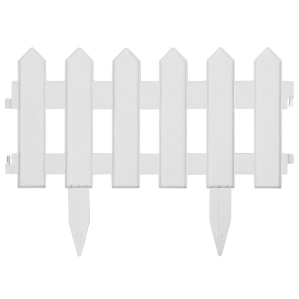 vidaXL Lawn Edgings 25 pcs White 10 m PP