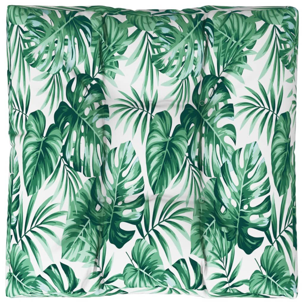 vidaXL Pallet Sofa Cushion Leaf Pattern 70x70x12 cm