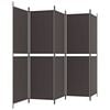 vidaXL 5-Panel Room Divider Brown 250x180 cm Fabric