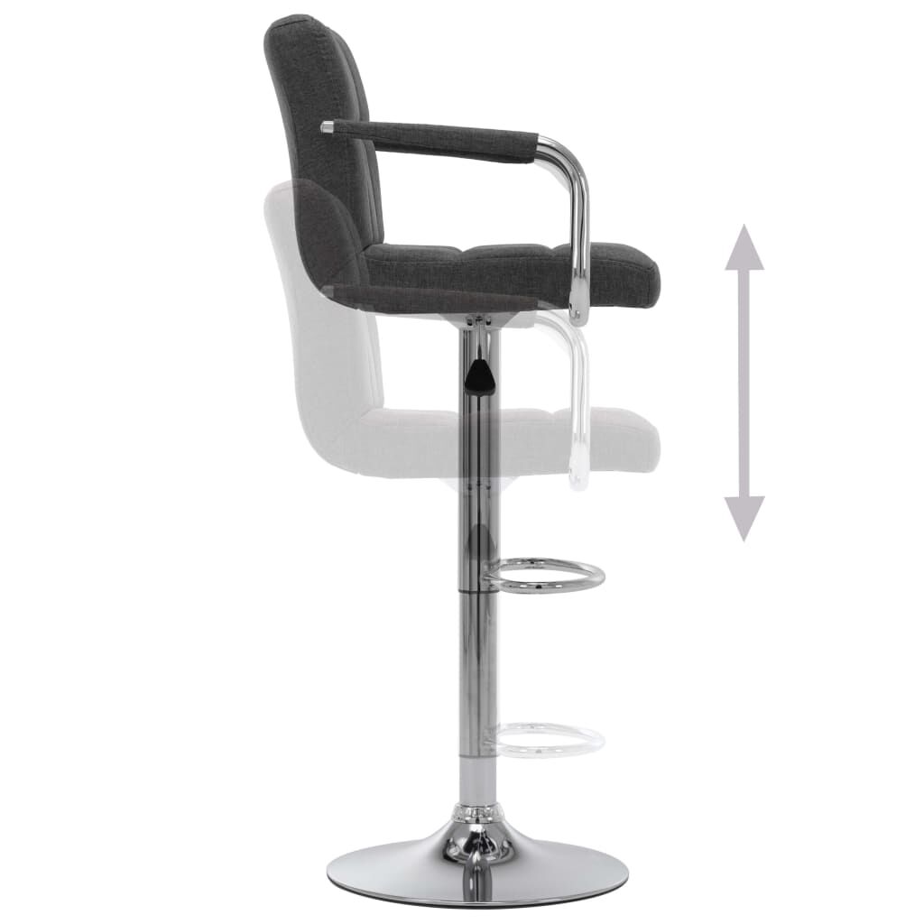 vidaXL Bar Stools 2 pcs Dark Grey Fabric