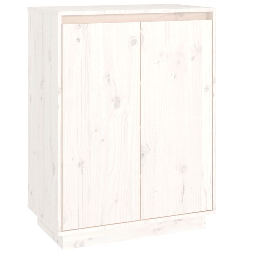 vidaXL Shoe Cabinet White 60x35x80 cm Solid Wood Pine