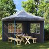 vidaXL Party Tent Sidewall 2 pcs with Window PE Anthracite