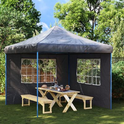 vidaXL Party Tent Sidewall 2 pcs with Window PE Anthracite