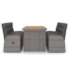 vidaXL 9 Piece Outdoor Dining Set with Cushions Poly Rattan Grey