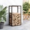 vidaXL Firewood Rack Matt Black 50x28x94 cm Steel