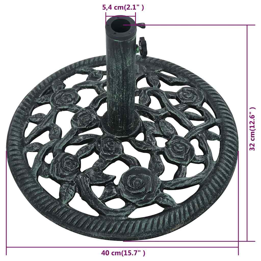 vidaXL Umbrella Base Green 9 kg 40 cm Cast Iron